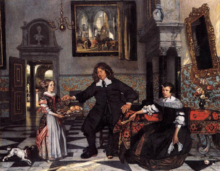Emmanuel de Witte Portrait of a Family in an Interior Norge oil painting art